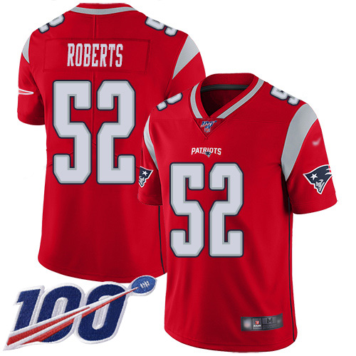 New England Patriots Football #52 100th Season Inverted Limited Red Men Elandon Roberts NFL Jersey